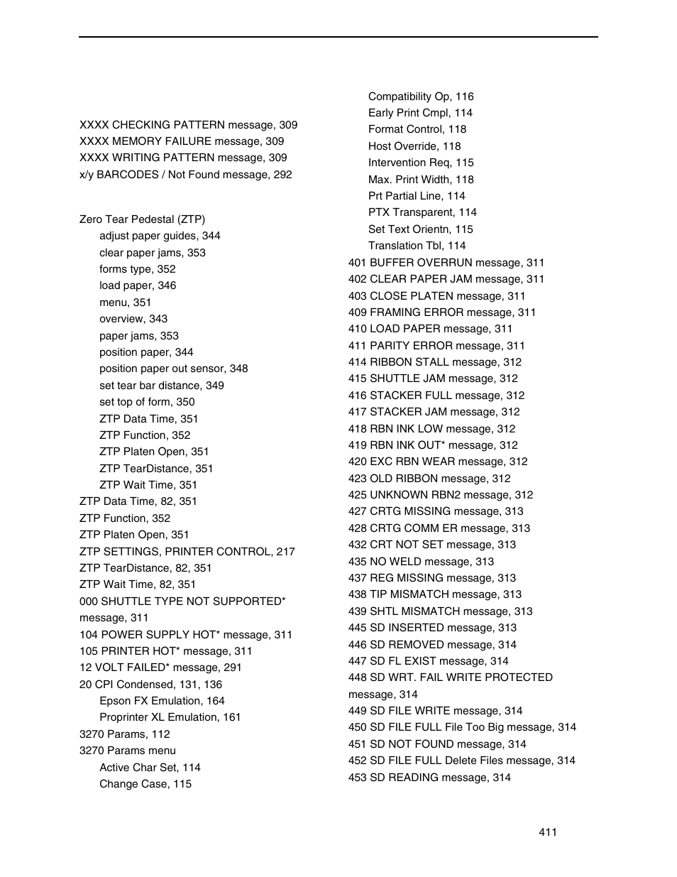 Printronix P8000 Series Cartridge Ribbon Printer User Manual | Page 411 / 414