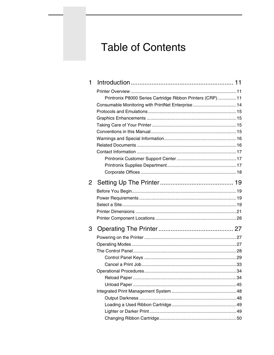 Printronix P8000 Series Cartridge Ribbon Printer User Manual | Page 5 / 414