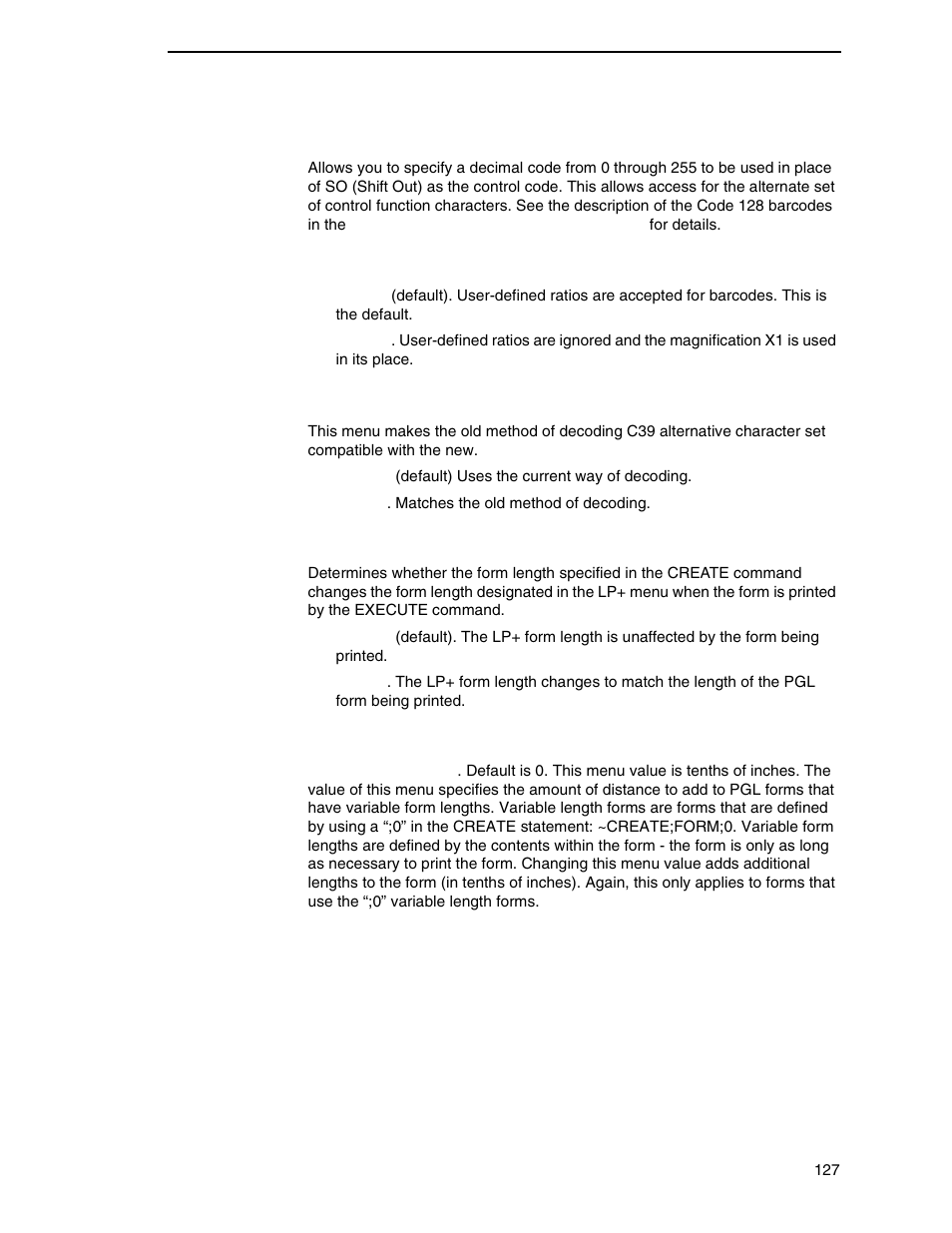 Host form length, Var form adjust | Printronix N7000 H-Series Cartridge Ribbon Printer User Manual | Page 127 / 292