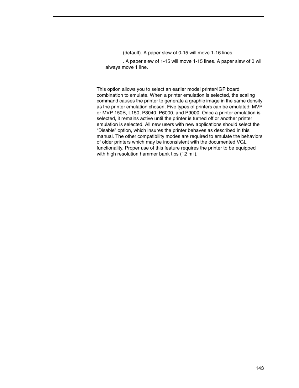 Prt to emulate | Printronix N7000 H-Series Cartridge Ribbon Printer User Manual | Page 143 / 292