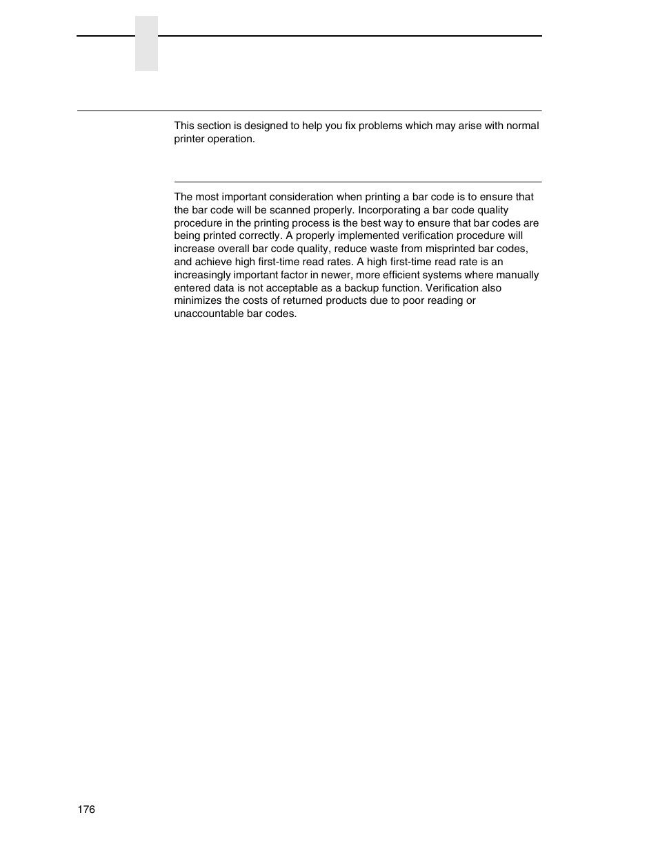 Diagnosing problems, Bar code verification | Printronix N7000 H-Series Cartridge Ribbon Printer User Manual | Page 176 / 292