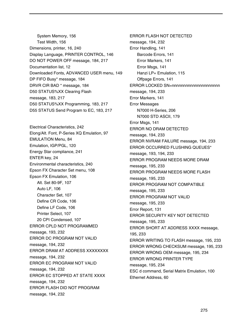 Printronix N7000 H-Series Cartridge Ribbon Printer User Manual | Page 275 / 292