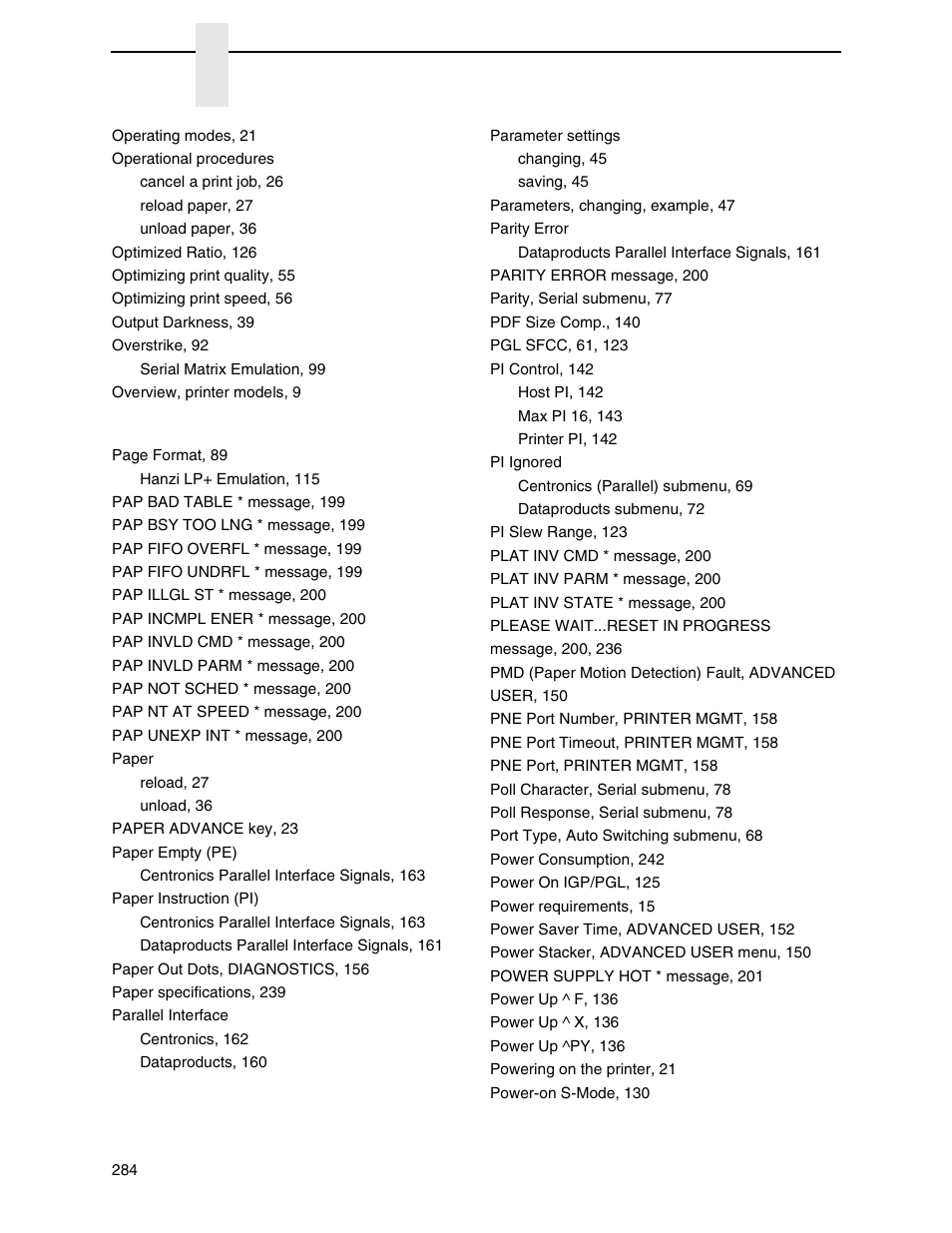 Printronix N7000 H-Series Cartridge Ribbon Printer User Manual | Page 284 / 292