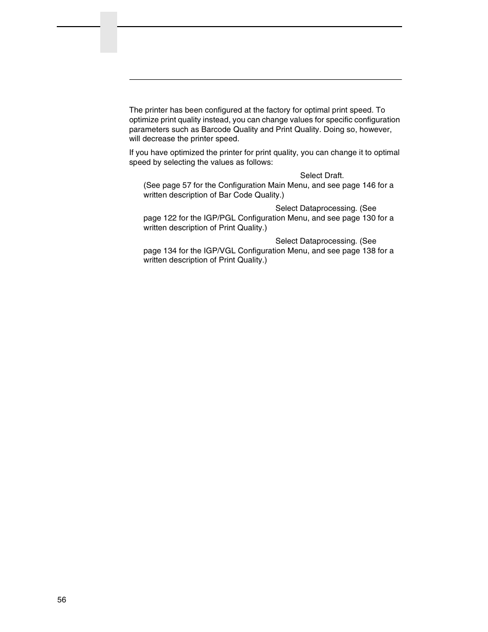 Optimizing print speed (n7000 std only) | Printronix N7000 H-Series Cartridge Ribbon Printer User Manual | Page 56 / 292