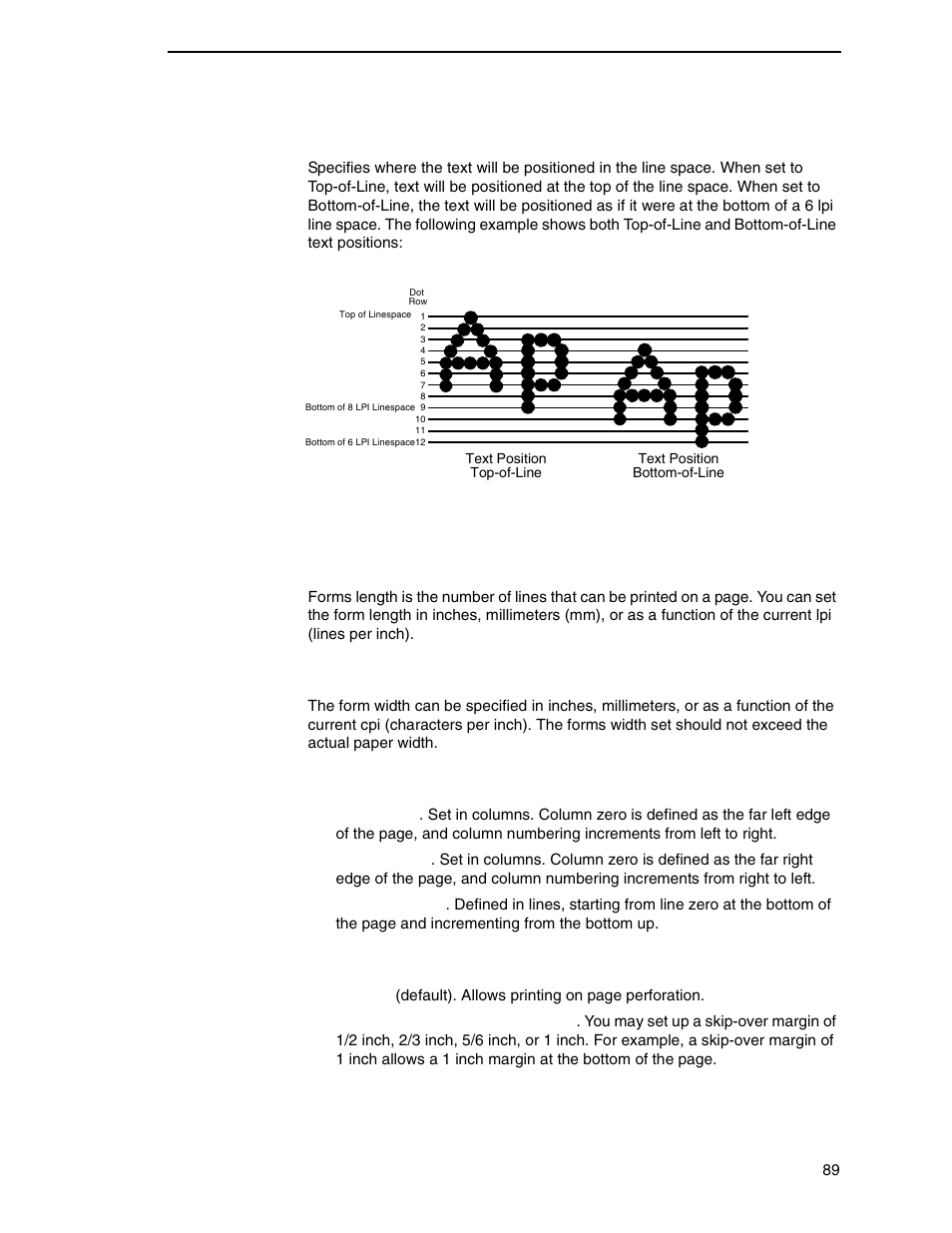 Page format | Printronix N7000 H-Series Cartridge Ribbon Printer User Manual | Page 89 / 292