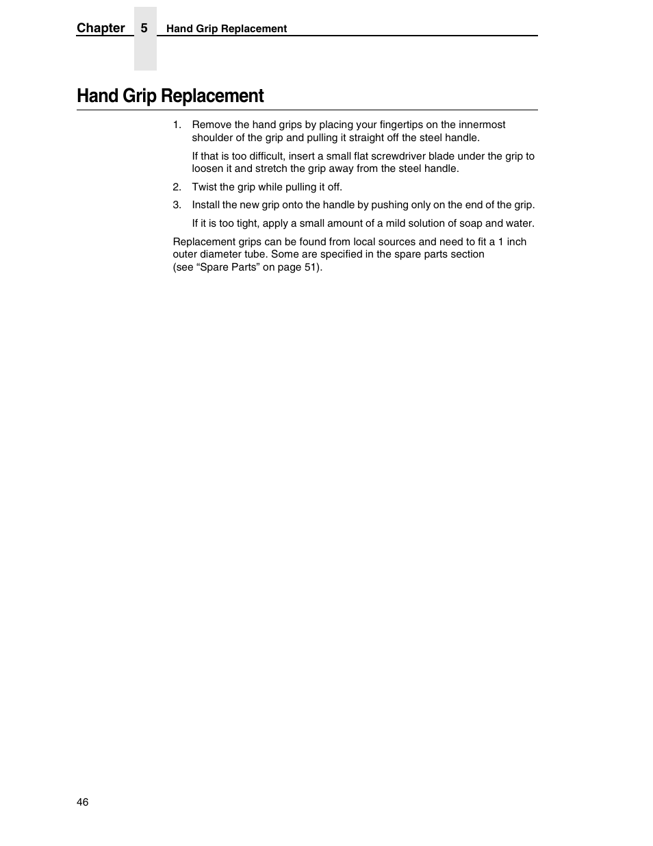 Hand grip replacement | Printronix PrintCart User Manual | Page 46 / 62