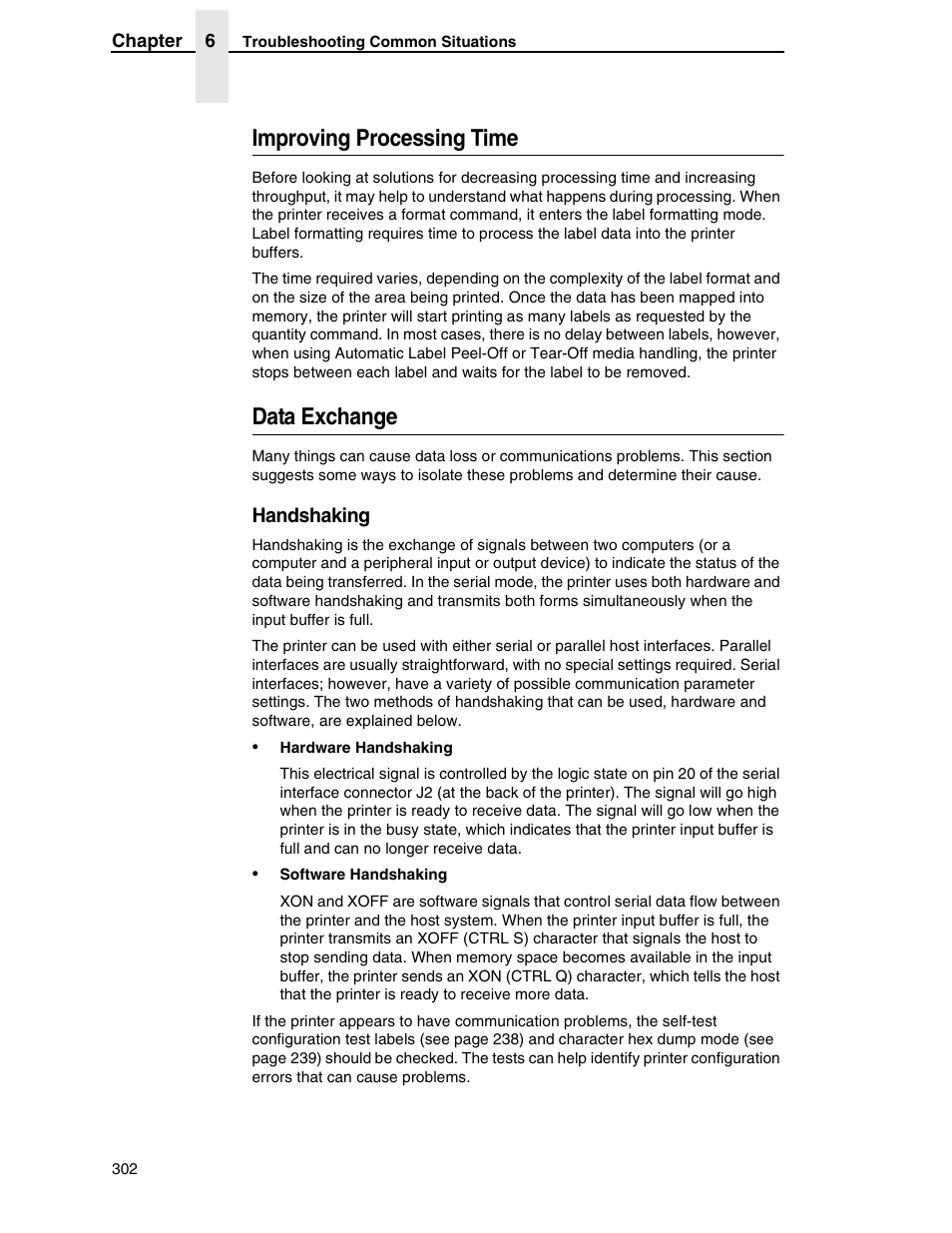 Improving processing time, Data exchange | Printronix SL5000r RFID Smart Label and Thermal Printers User Manual | Page 302 / 394