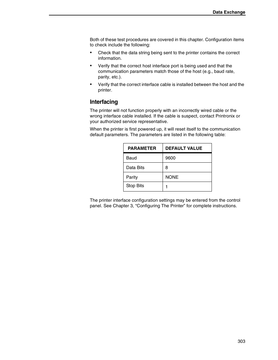 Interfacing | Printronix SL5000r RFID Smart Label and Thermal Printers User Manual | Page 303 / 394