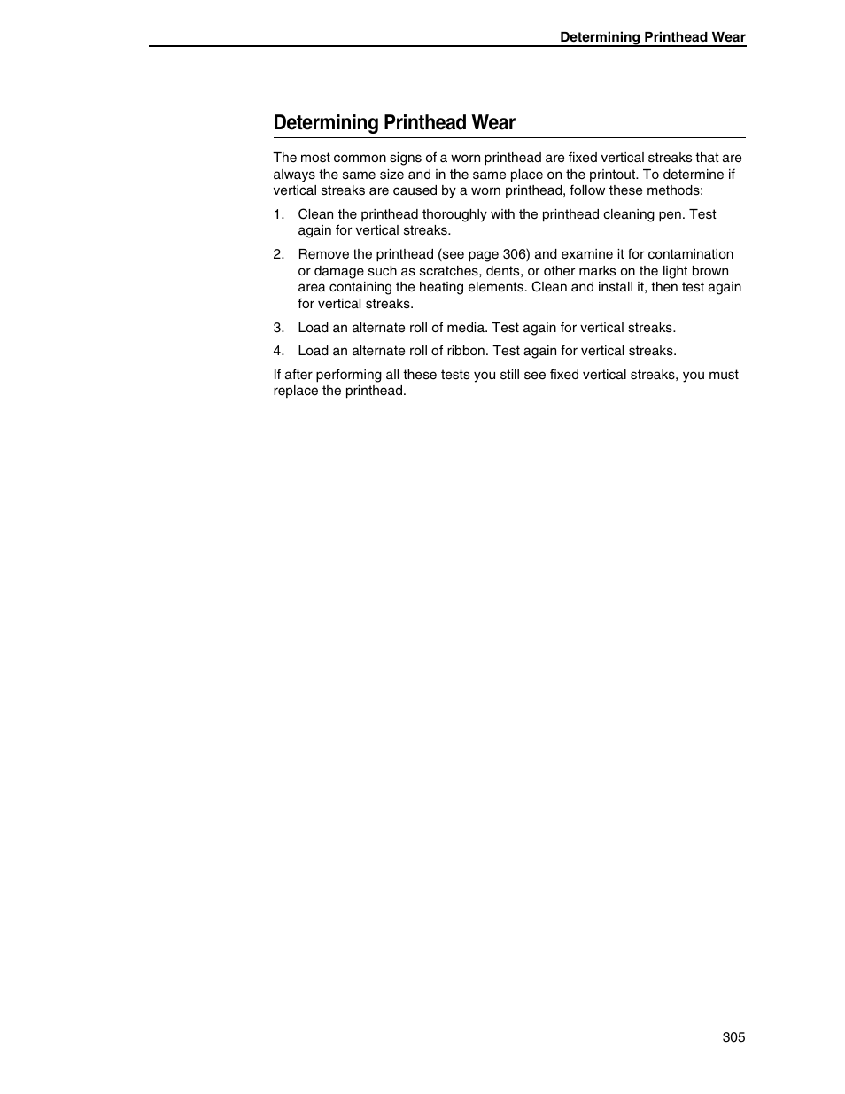 Determining printhead wear | Printronix SL5000r RFID Smart Label and Thermal Printers User Manual | Page 305 / 394