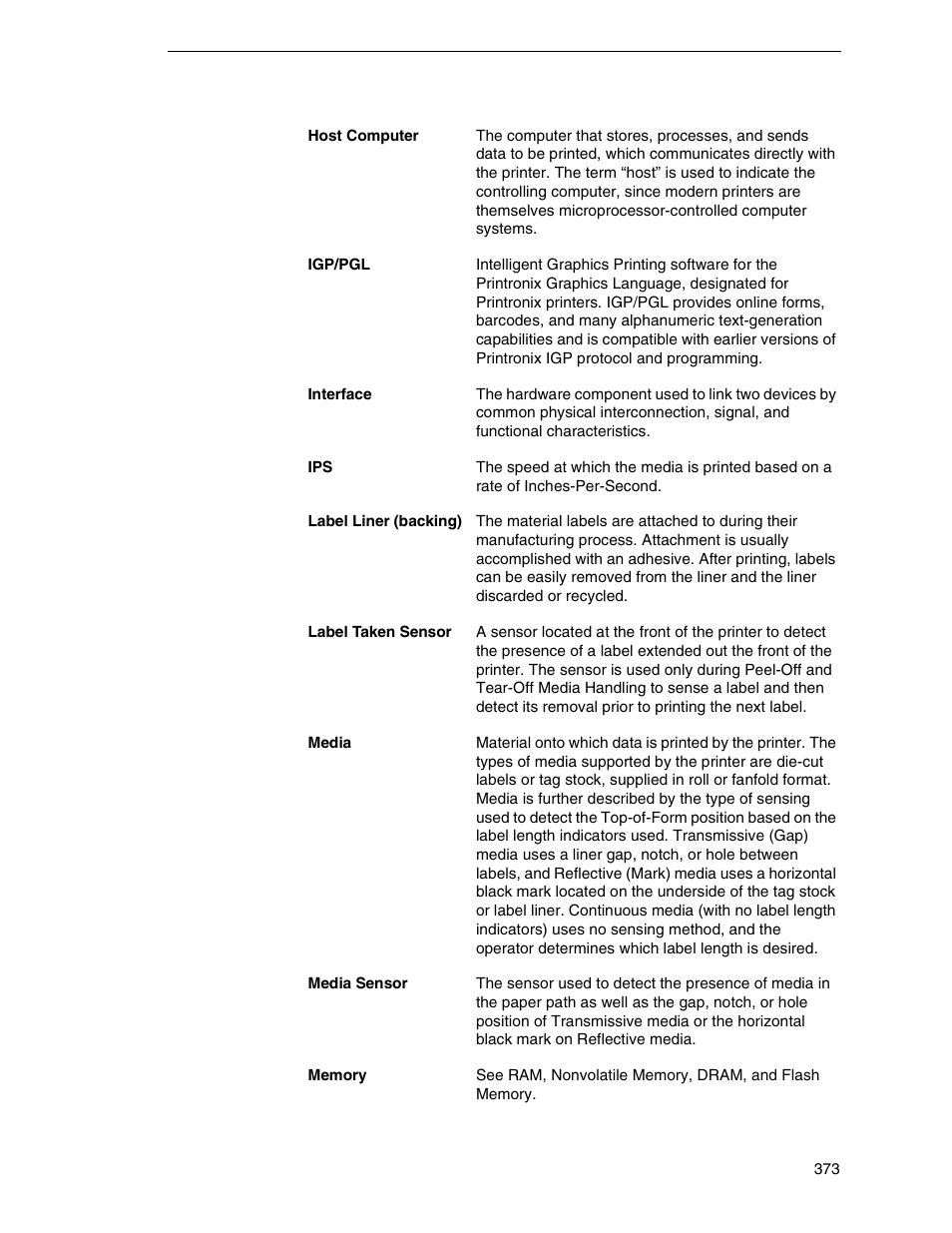 Printronix SL5000r RFID Smart Label and Thermal Printers User Manual | Page 373 / 394