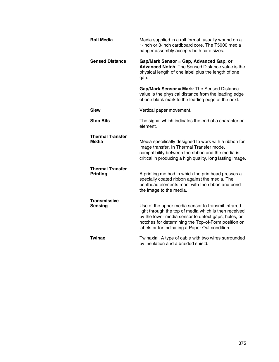Printronix SL5000r RFID Smart Label and Thermal Printers User Manual | Page 375 / 394