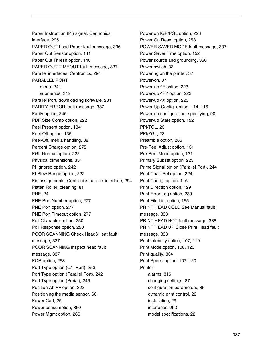 Printronix SL5000r RFID Smart Label and Thermal Printers User Manual | Page 387 / 394