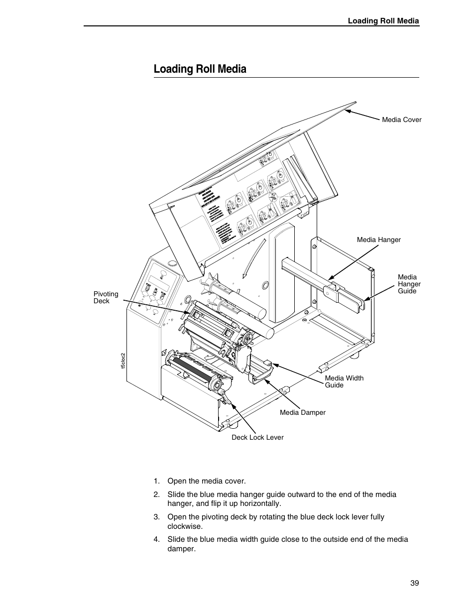 Loading roll media | Printronix SL5000r RFID Smart Label and Thermal Printers User Manual | Page 39 / 394