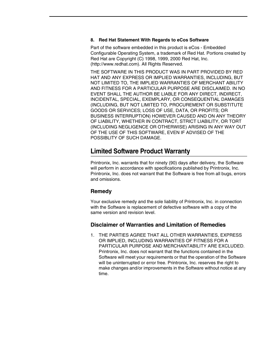 Limited software product warranty | Printronix SL5000r RFID Smart Label and Thermal Printers User Manual | Page 5 / 394