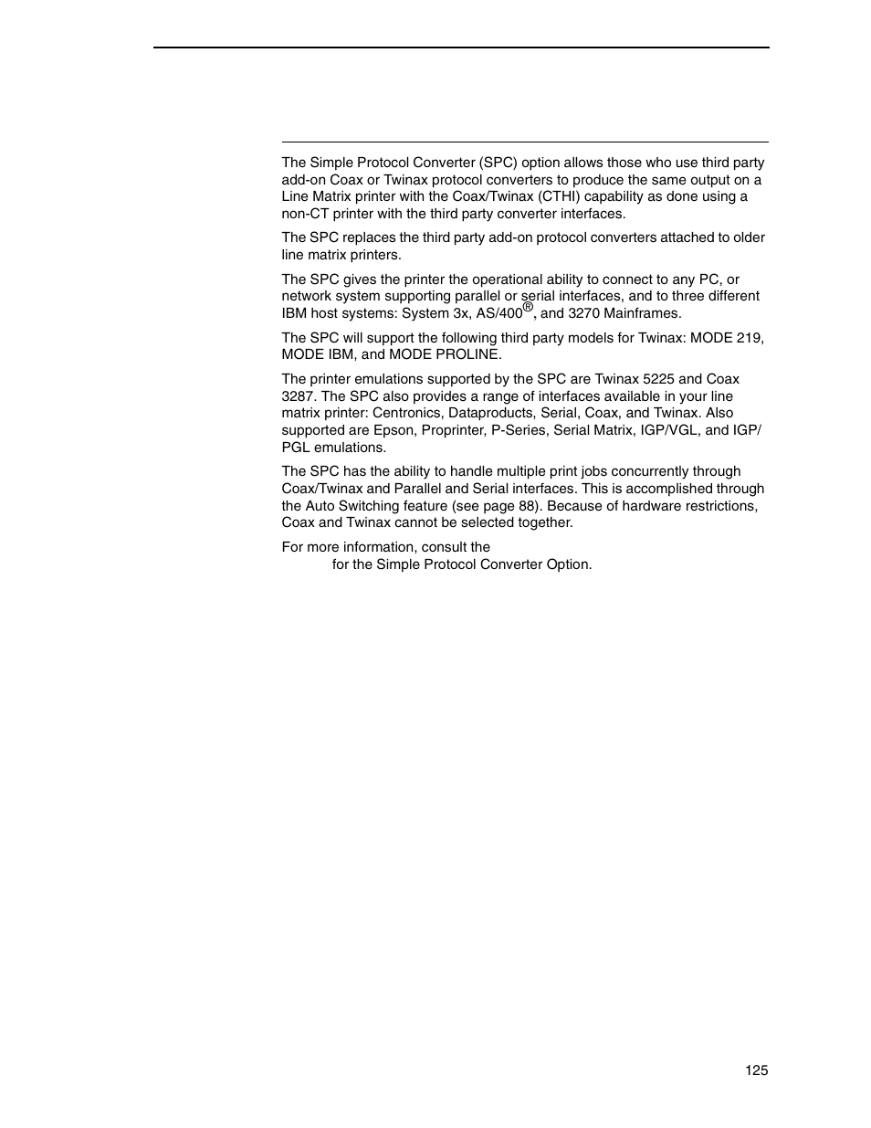 Simple prot conv | Printronix P7000 Cartridge Ribbon Printer User Manual | Page 125 / 378
