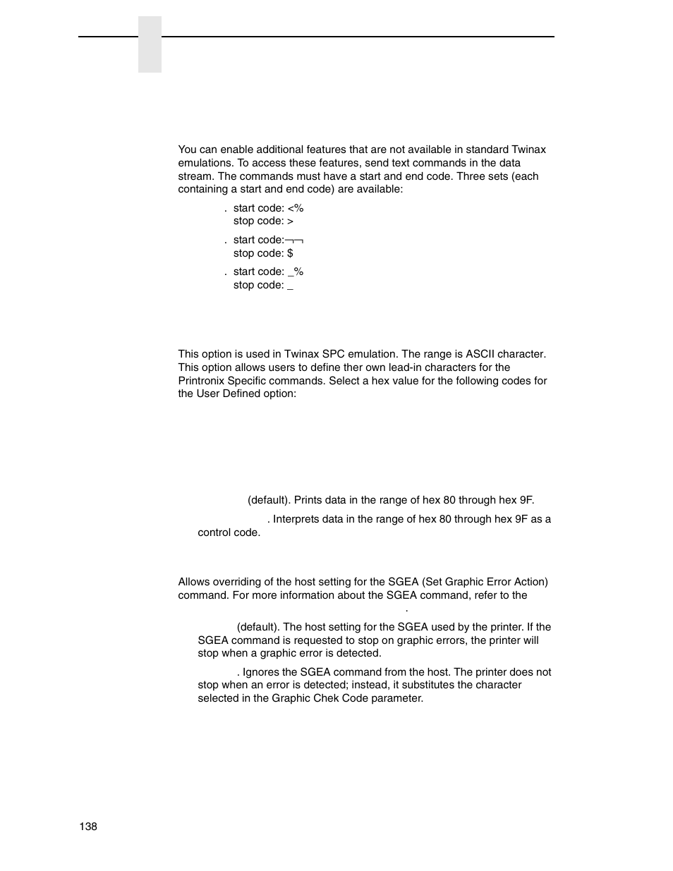 Ptx transparent, Graphic chek err | Printronix P7000 Cartridge Ribbon Printer User Manual | Page 138 / 378