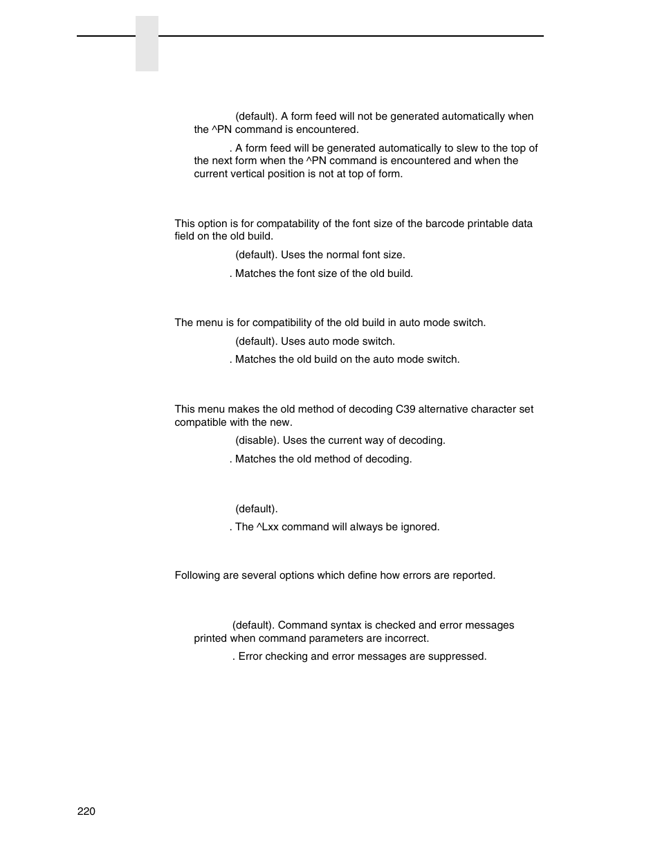 Error handling | Printronix P7000 Cartridge Ribbon Printer User Manual | Page 220 / 378