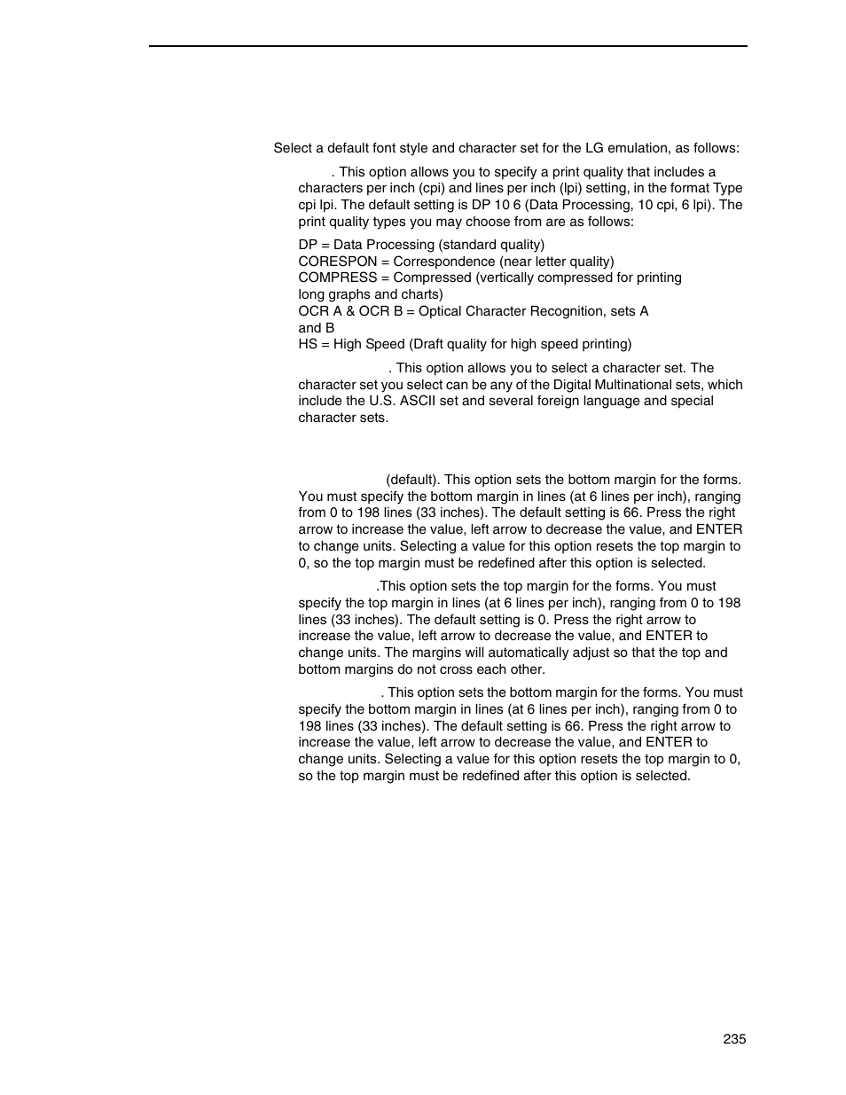 Font, Vert forms | Printronix P7000 Cartridge Ribbon Printer User Manual | Page 235 / 378