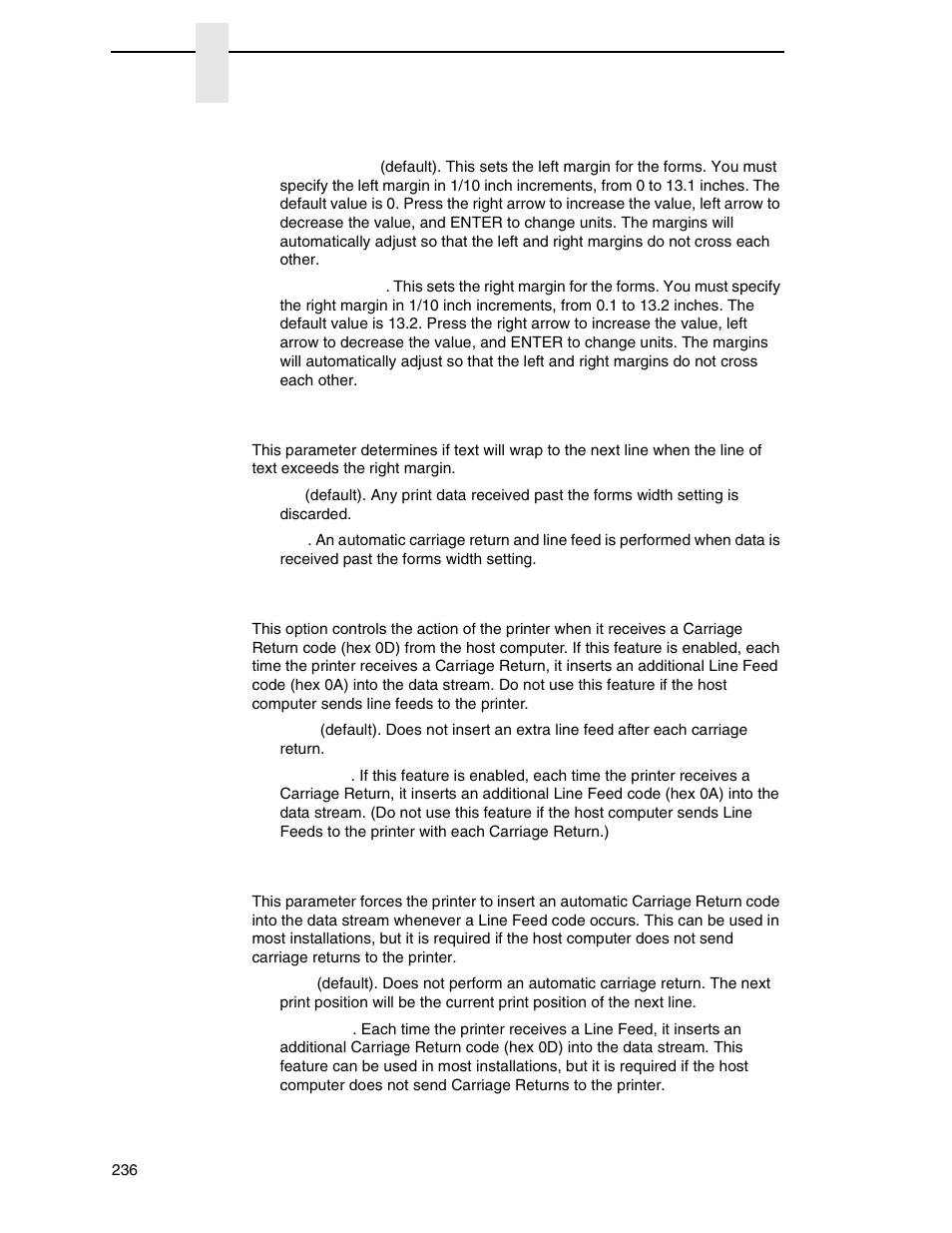 Horiz forms, Autowrap | Printronix P7000 Cartridge Ribbon Printer User Manual | Page 236 / 378
