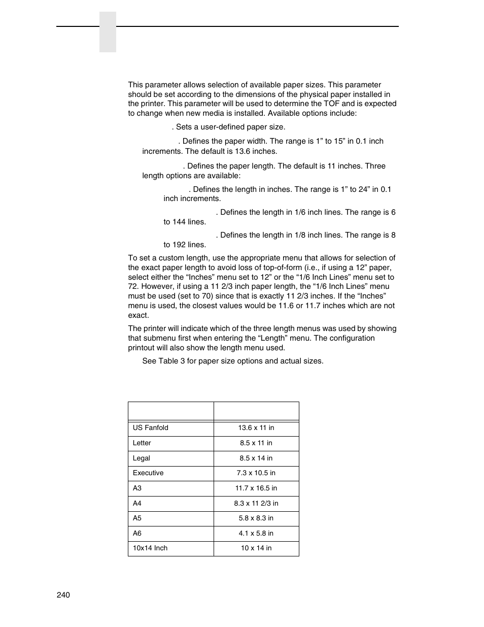 Paper size | Printronix P7000 Cartridge Ribbon Printer User Manual | Page 240 / 378