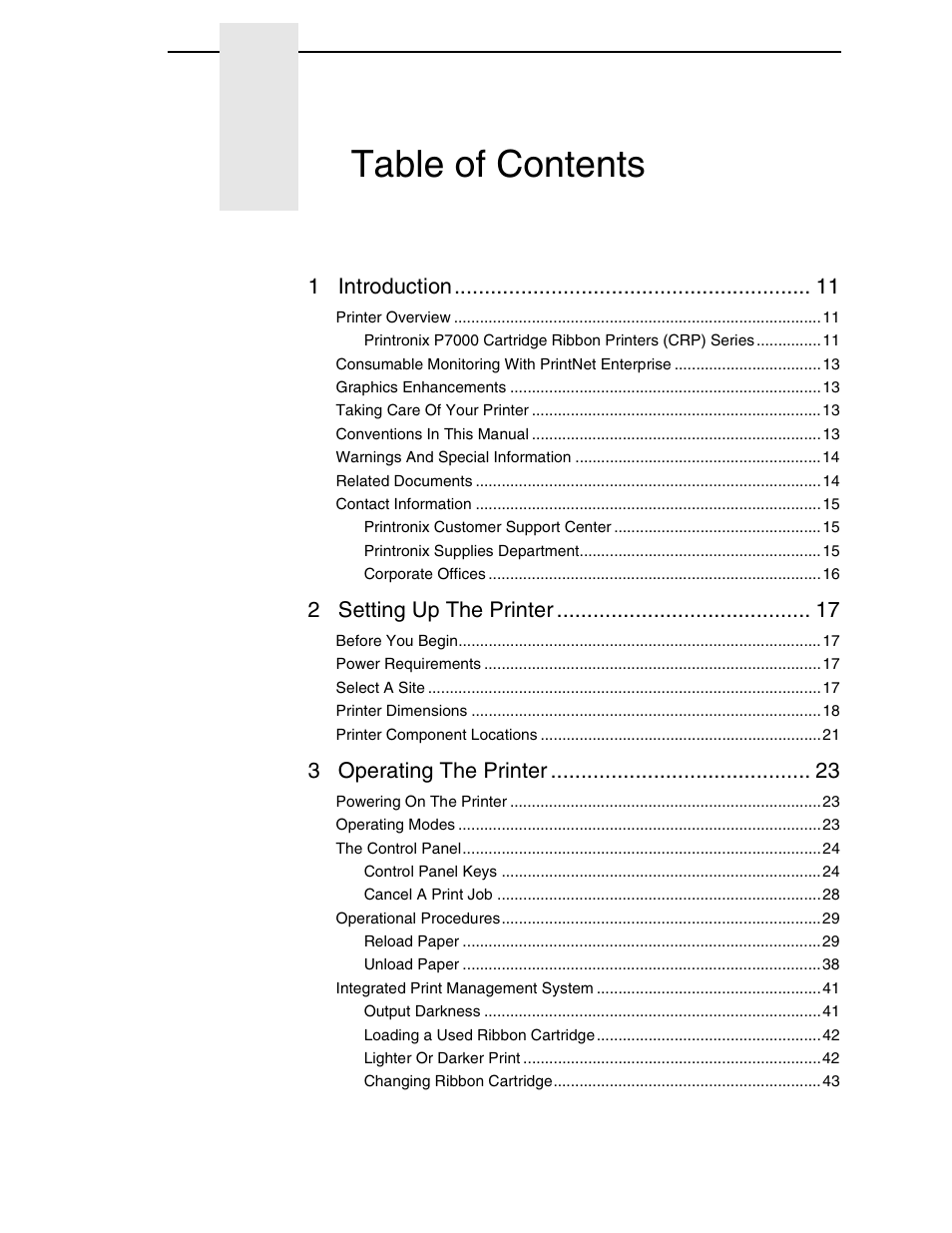 Printronix P7000 Cartridge Ribbon Printer User Manual | Page 5 / 378