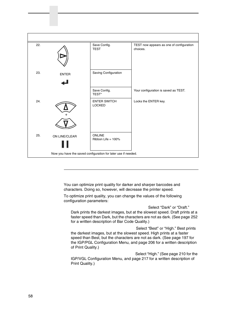 Optimizing print quality, Chapter 4 | Printronix P7000 Cartridge Ribbon Printer User Manual | Page 58 / 378