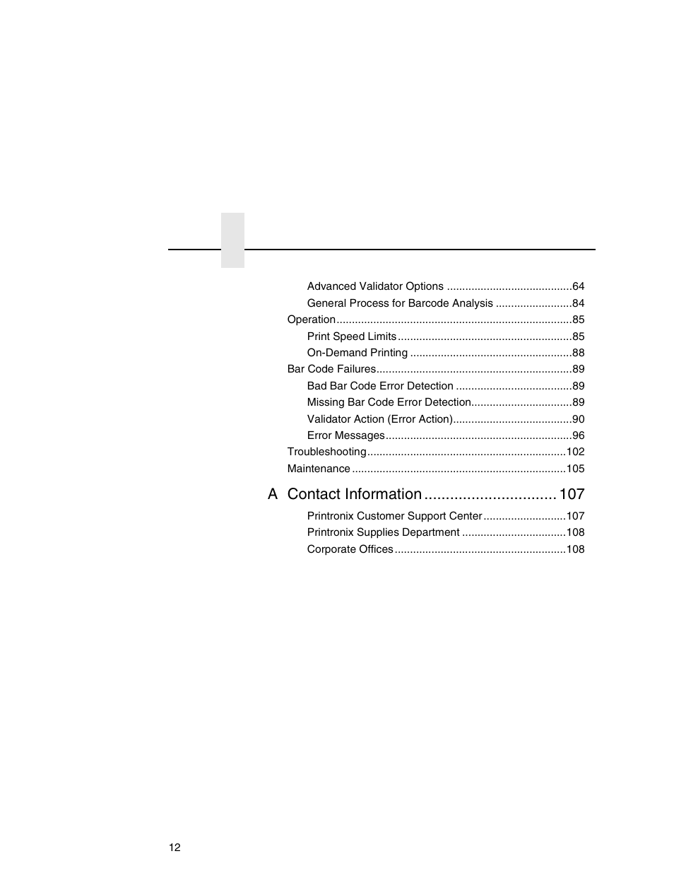 A contact information | Printronix Online Data Validator User Manual | Page 12 / 116