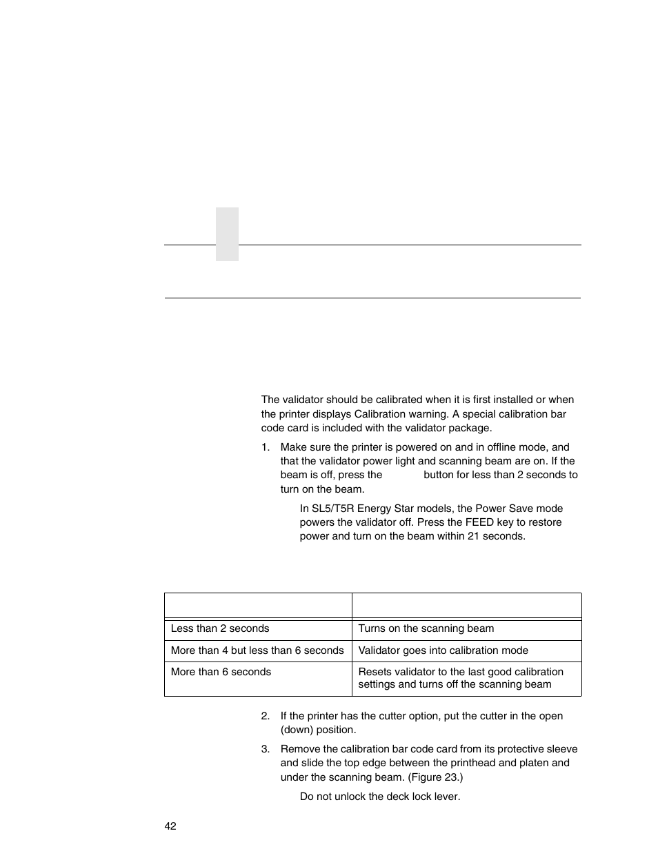 Calibration | Printronix Online Data Validator User Manual | Page 42 / 116