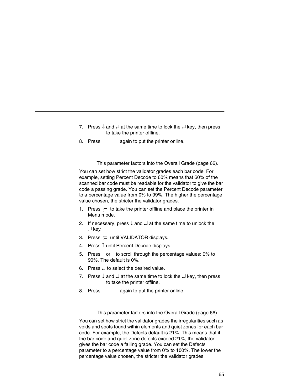 Percent decode, Defects | Printronix Online Data Validator User Manual | Page 65 / 116