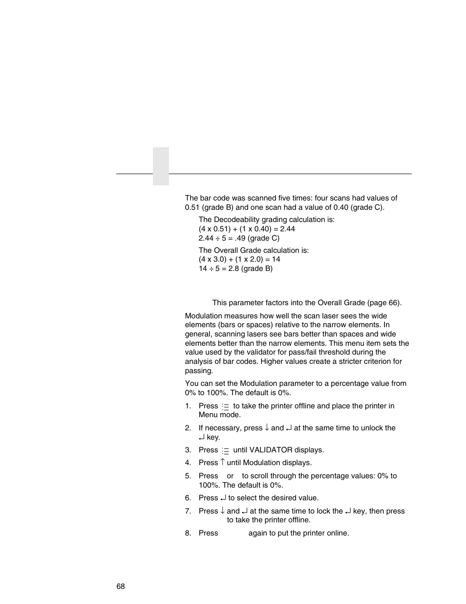 Modulation | Printronix Online Data Validator User Manual | Page 68 / 116