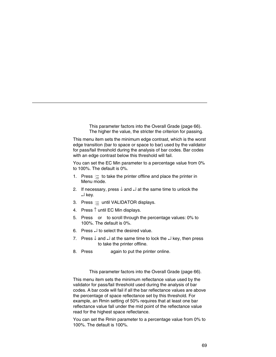 Ec min, Rmin | Printronix Online Data Validator User Manual | Page 69 / 116