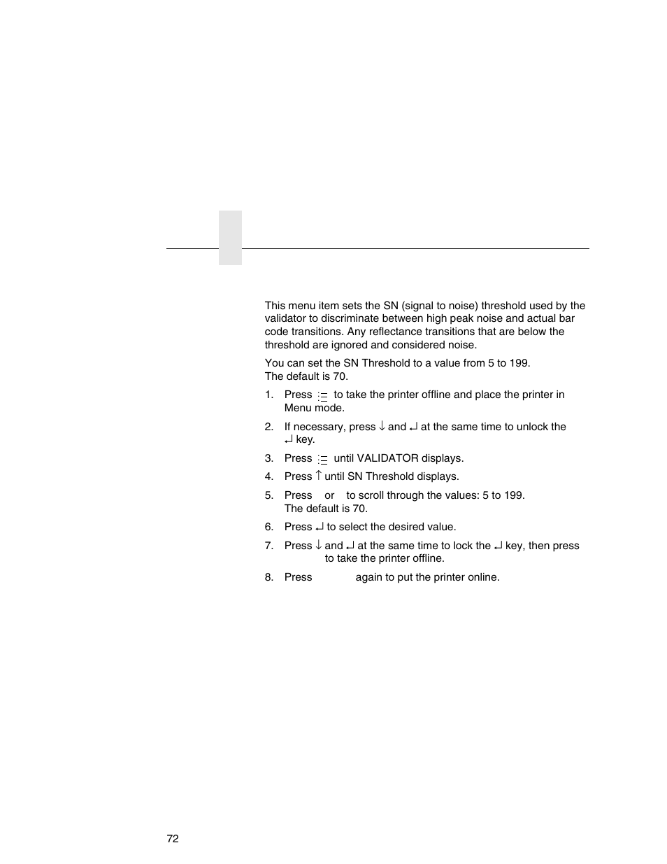 Sn threshold | Printronix Online Data Validator User Manual | Page 72 / 116