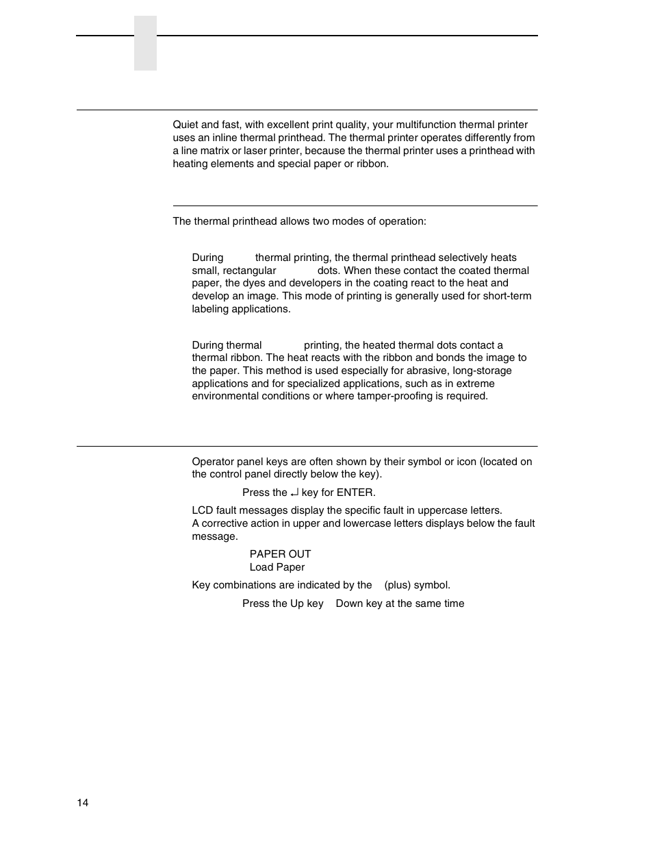 Thermal printer technology, The printing process, Manual conventions | Printronix SL4M User Manual | Page 14 / 308