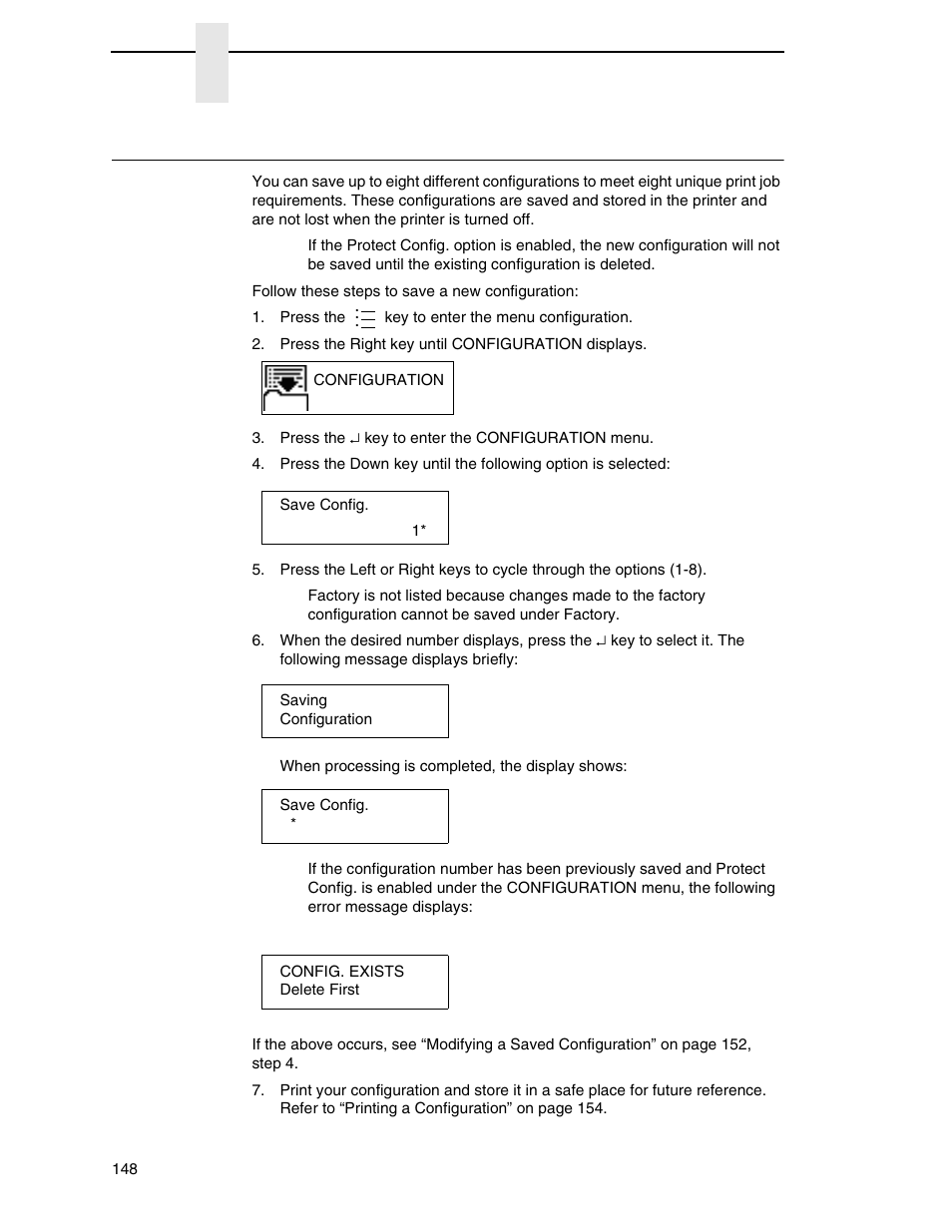 Saving a configuration | Printronix SL4M User Manual | Page 148 / 308