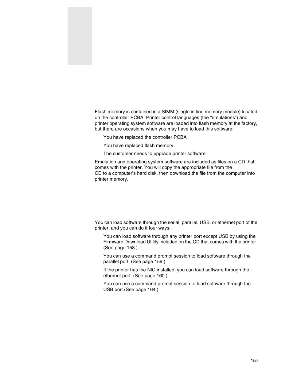 5 downloading software, Loading flash memory, Downloading software | Printronix SL4M User Manual | Page 157 / 308