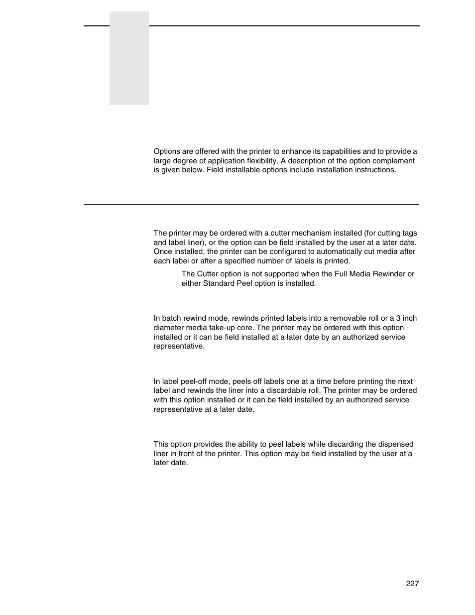 B printer options, Hardware options, Printer options | Printronix SL4M User Manual | Page 227 / 308