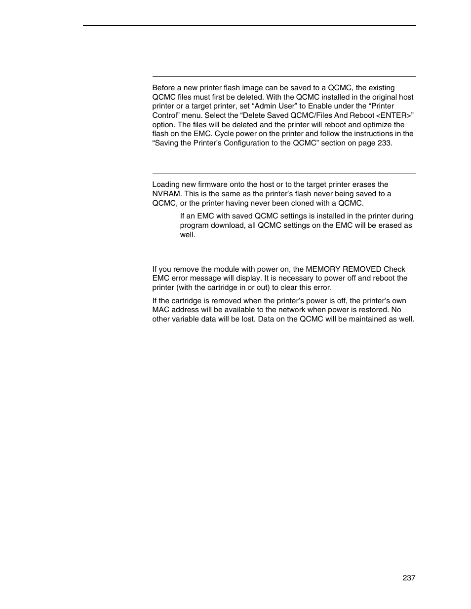 Updating the printer configuration to the qcmc, Loading new firmware on the printer | Printronix SL4M User Manual | Page 237 / 308