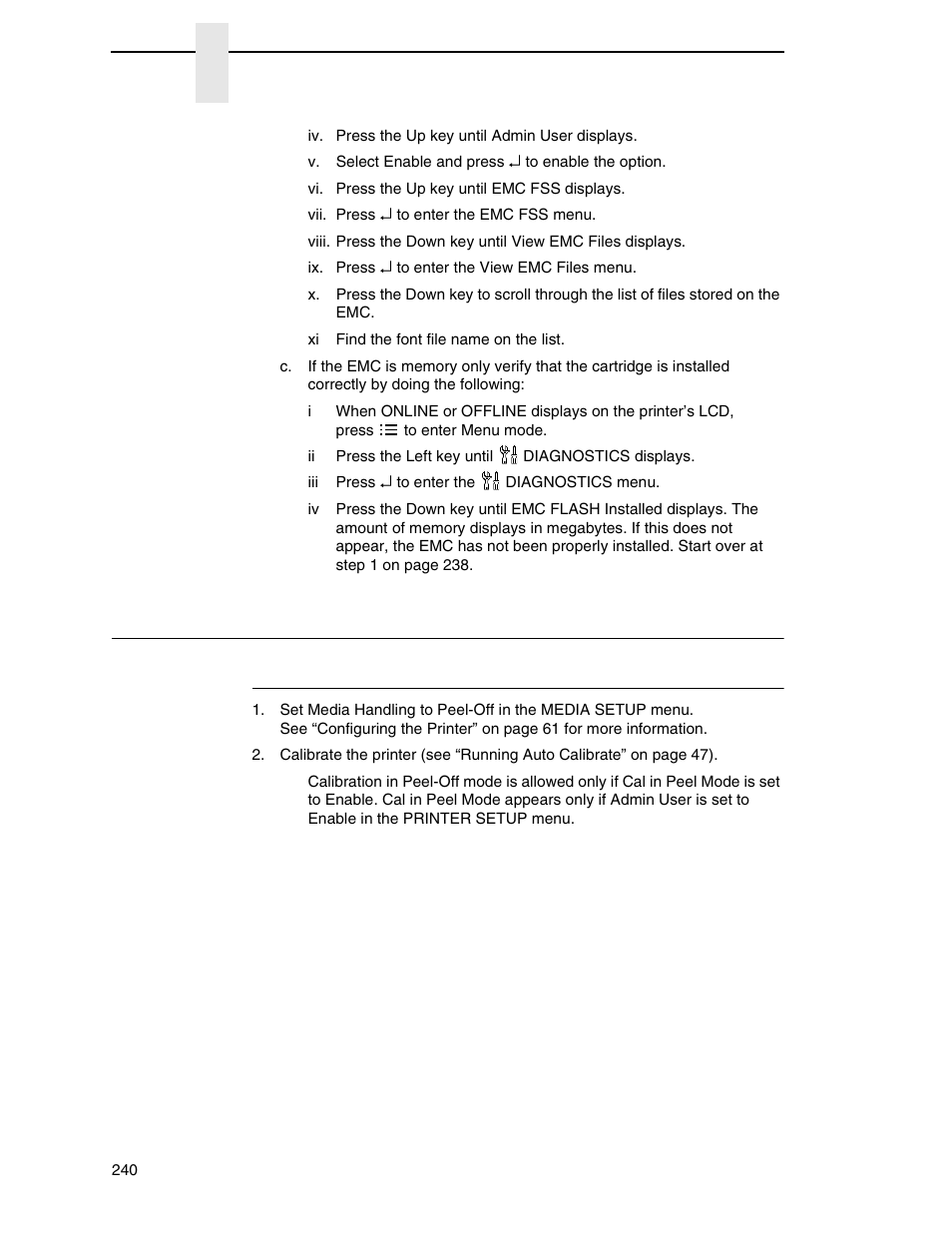 Using the standard peel without liner rewinder, Configure the printer menu | Printronix SL4M User Manual | Page 240 / 308