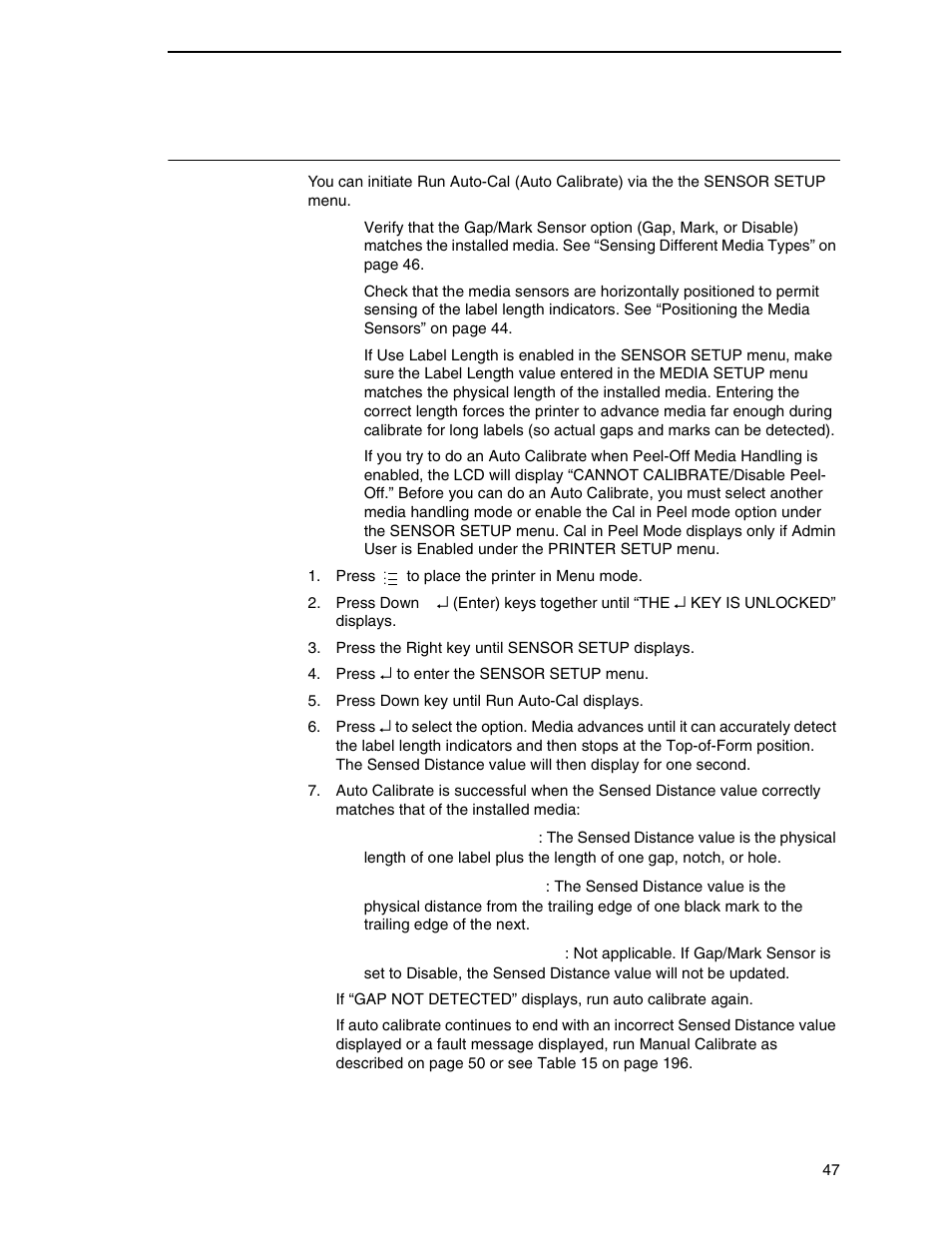 Running auto calibrate | Printronix SL4M User Manual | Page 47 / 308