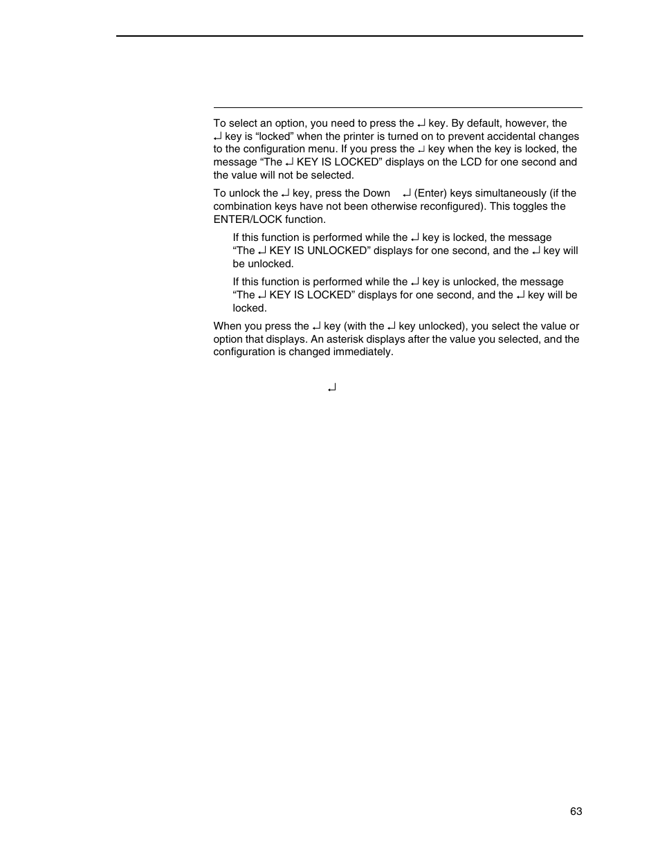 Selecting a menu option | Printronix SL4M User Manual | Page 63 / 308