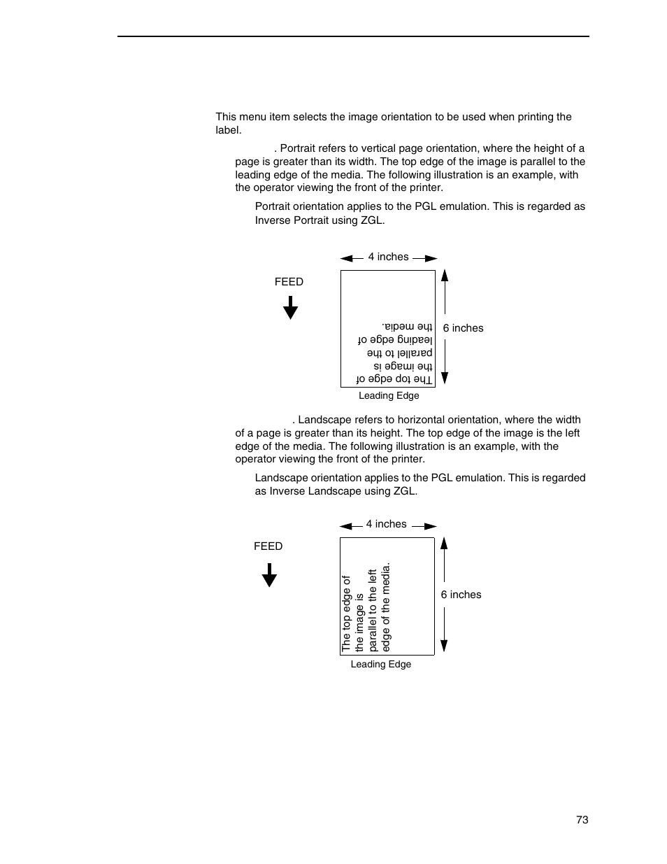 Orientation | Printronix SL4M User Manual | Page 73 / 308