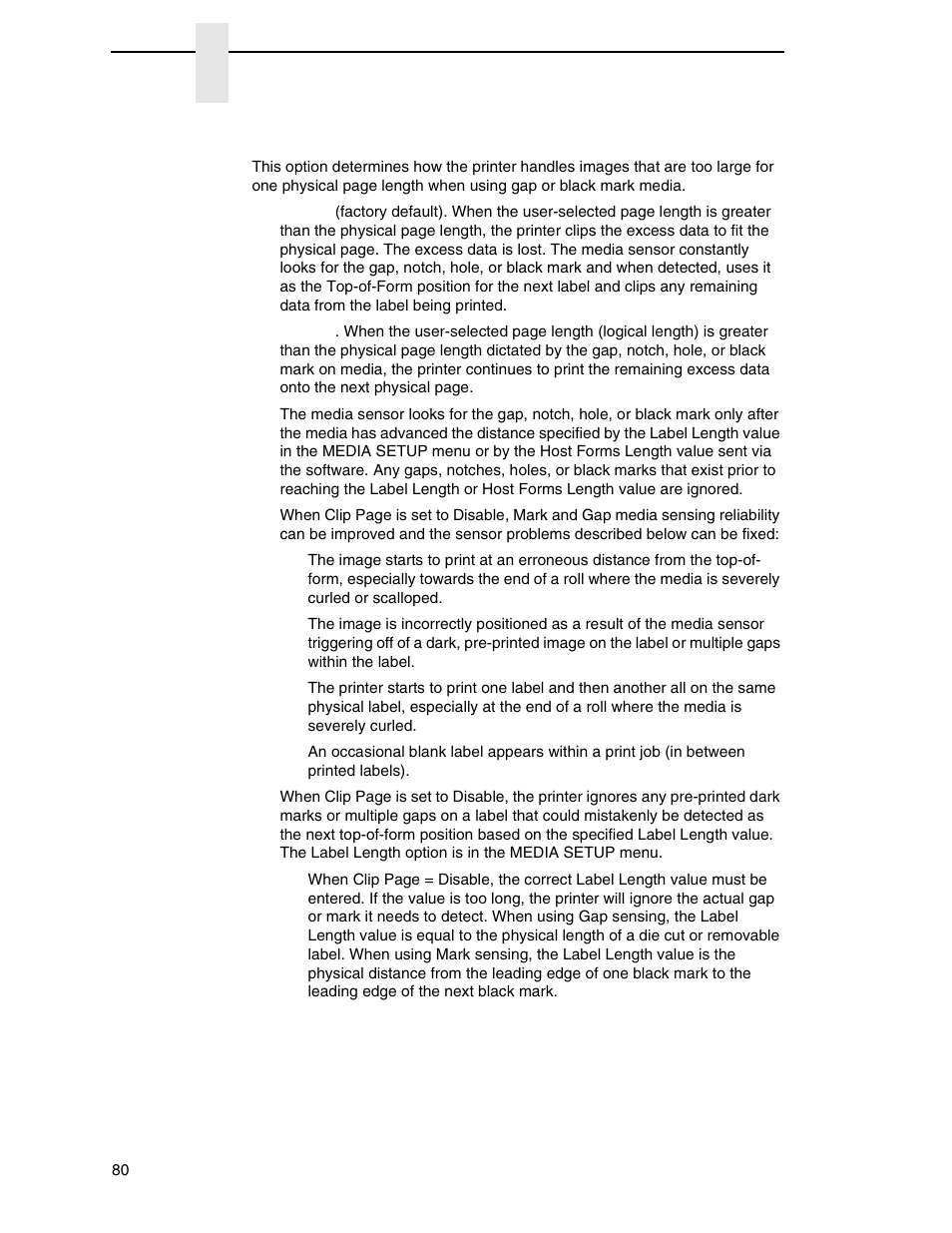 Clip page | Printronix SL4M User Manual | Page 80 / 308