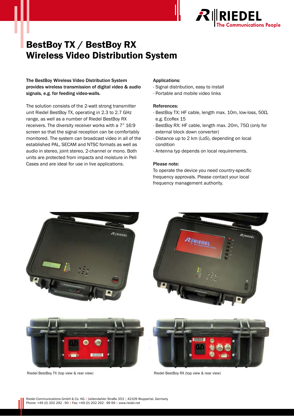 RIEDEL BestBoy User Manual | 2 pages