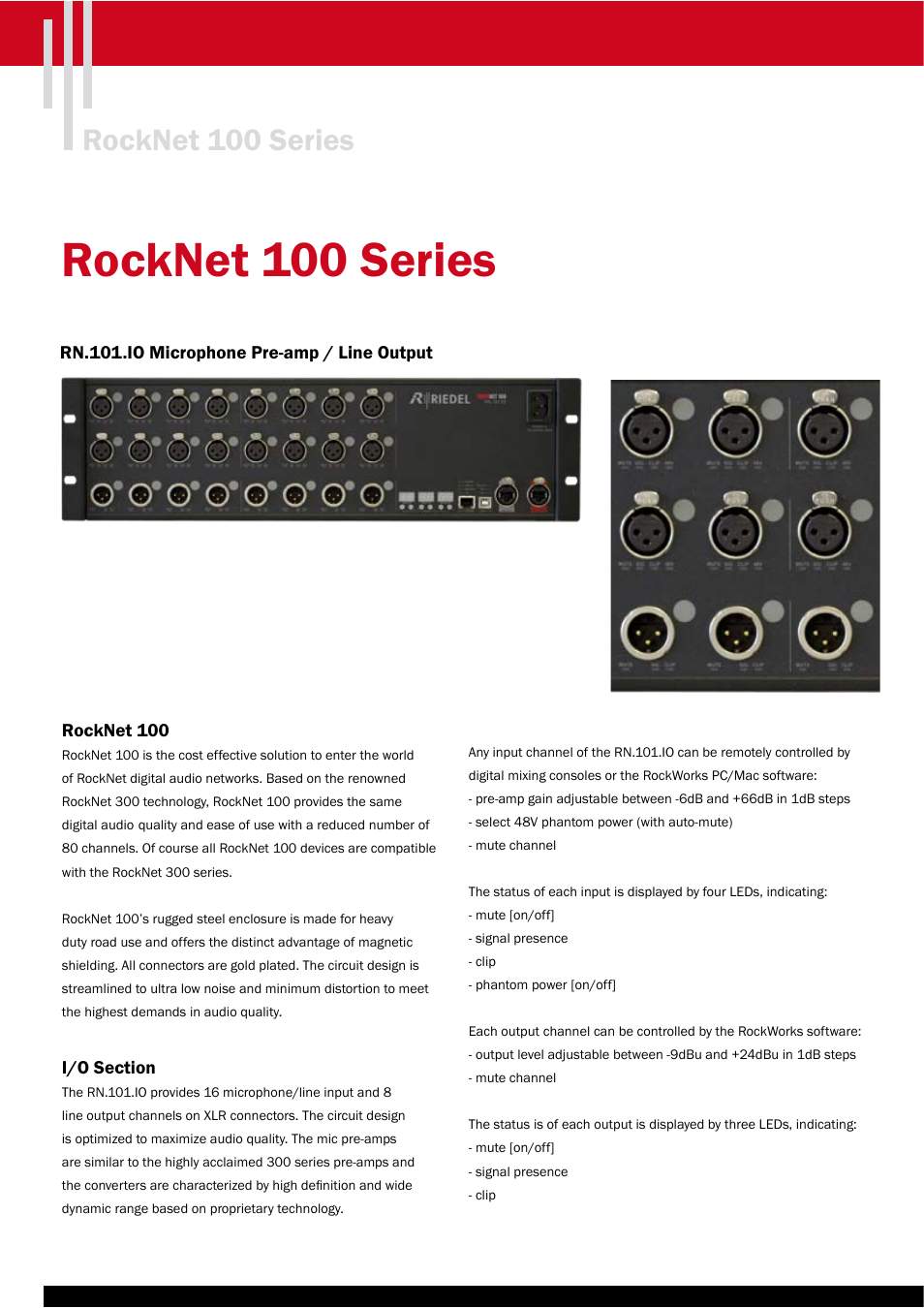 RIEDEL RockNet 100 User Manual | 2 pages