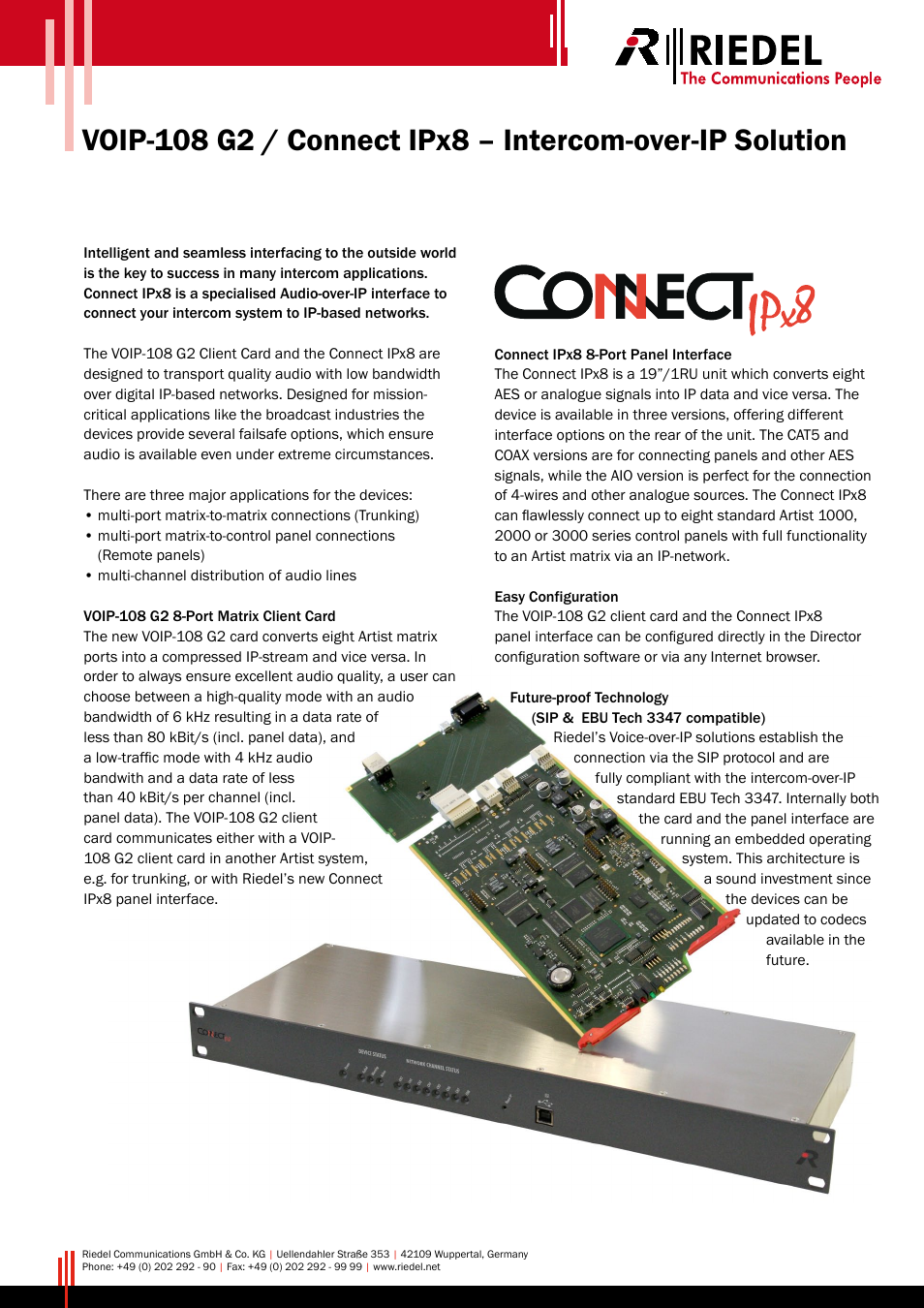 RIEDEL Connect_IPx8 User Manual | 2 pages