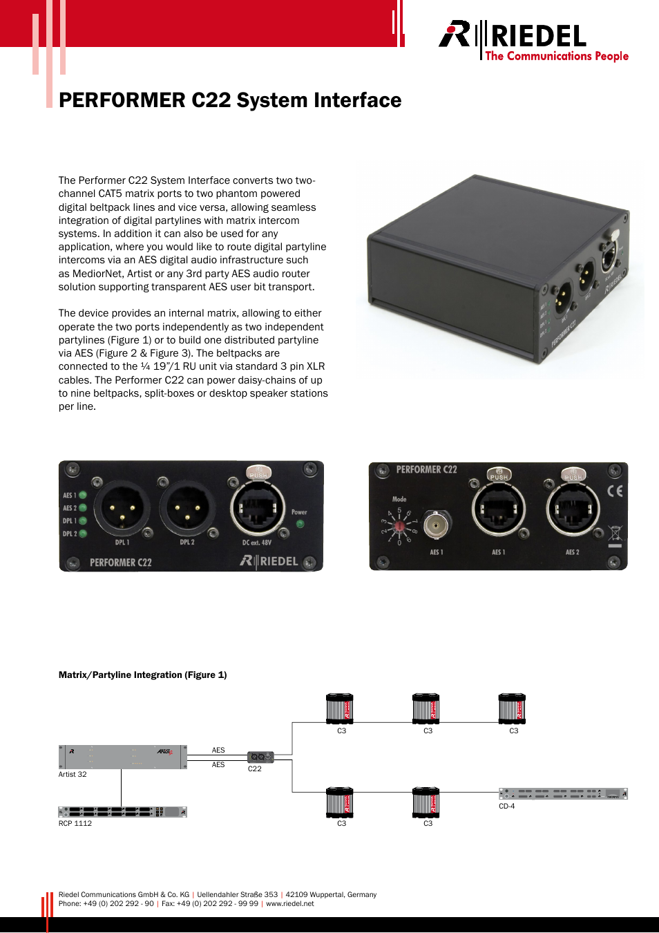 RIEDEL Riedel_Performer_C22 User Manual | 2 pages