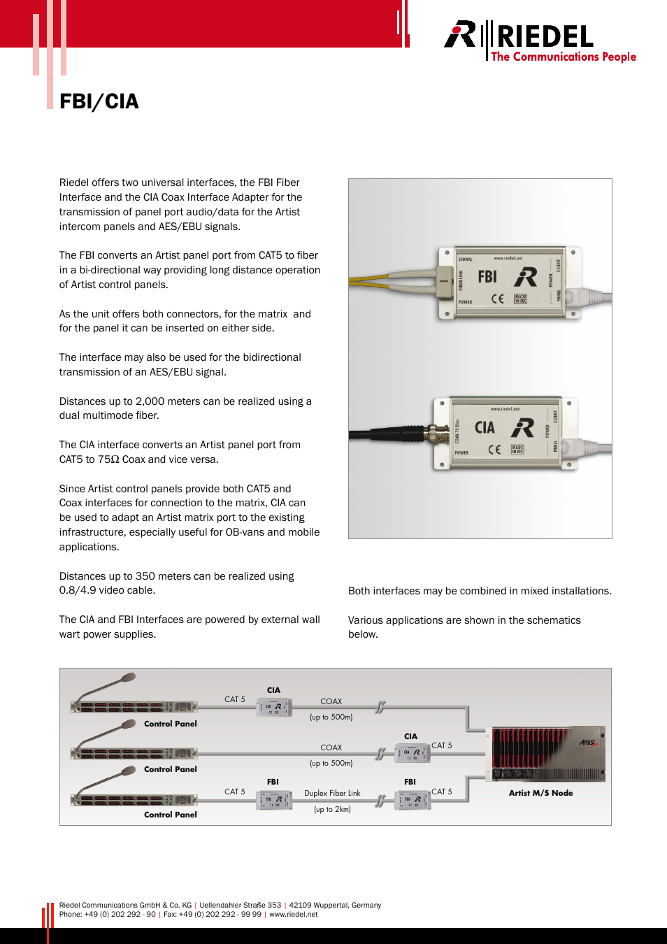 RIEDEL FBI+CIA User Manual | 2 pages