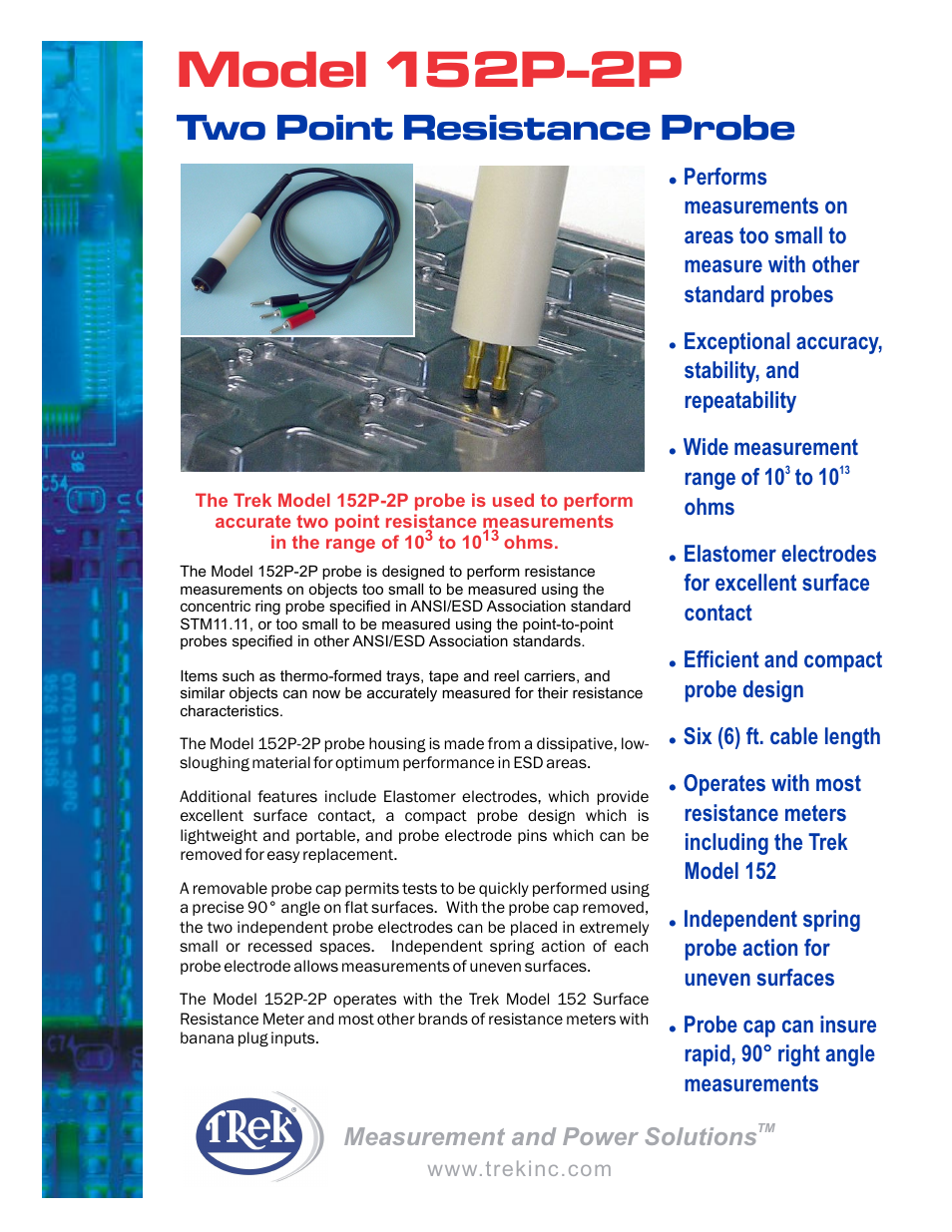 Trek 152P-2P Two Point Resistance Probe User Manual | 2 pages
