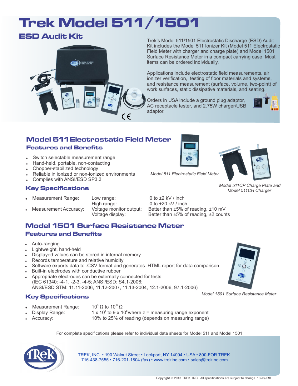 Trek 1501 ESD Audit Kit User Manual | 1 page