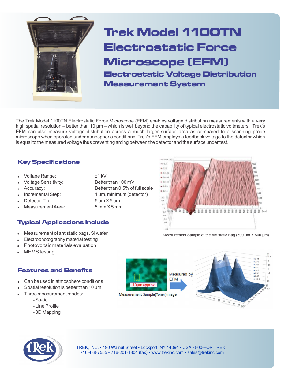 Trek 1100TN Electrostatic Force Microscope User Manual | 2 pages